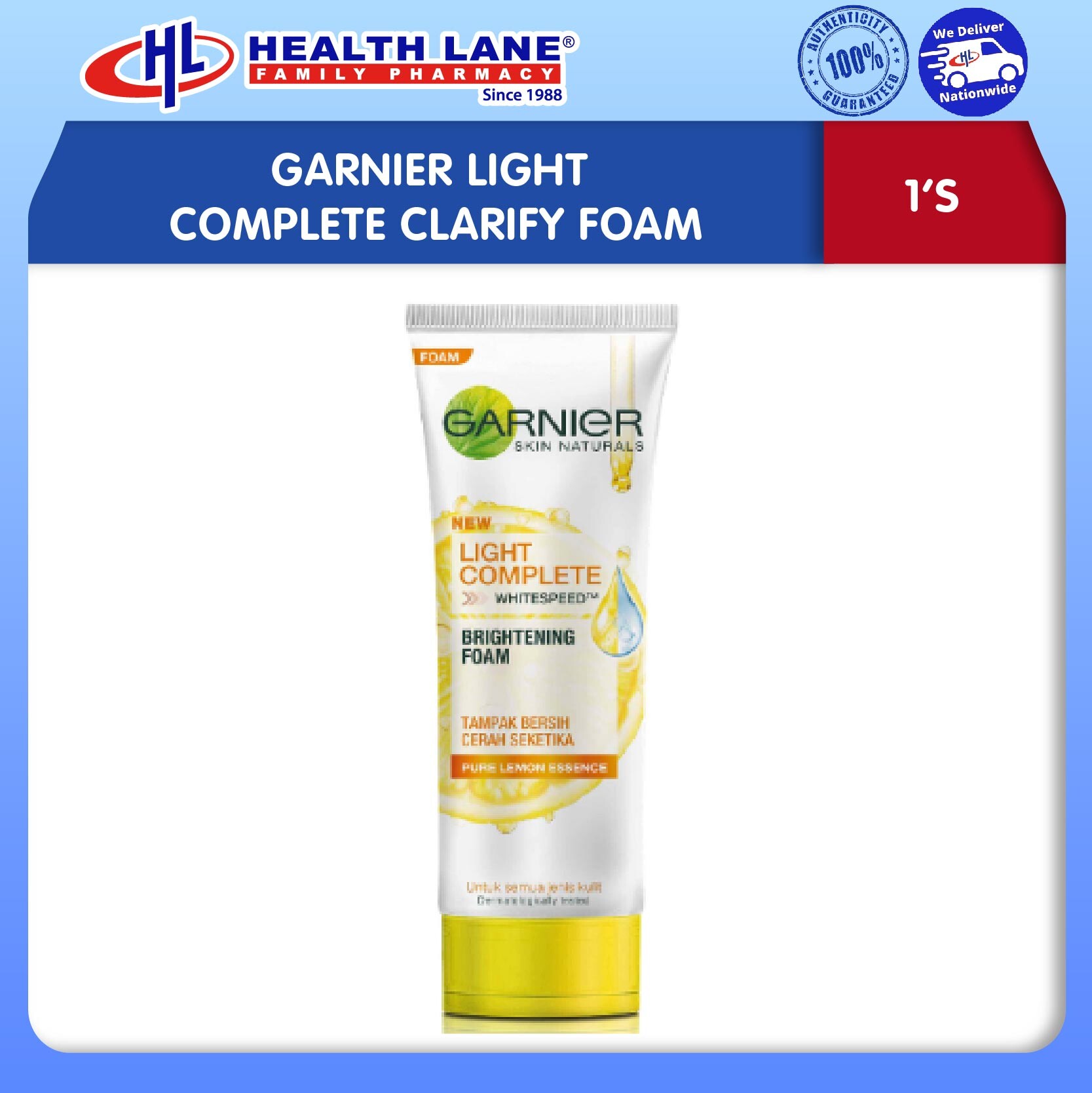 GARNIER LIGHT COMPLETE CLARIFY BERBUIH (100ML)